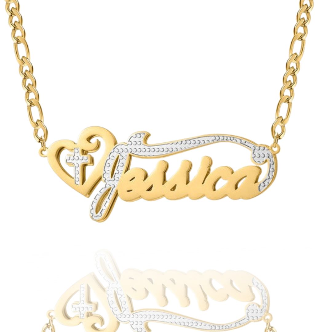 Two Toned Double Plated Custom Heart Necklace