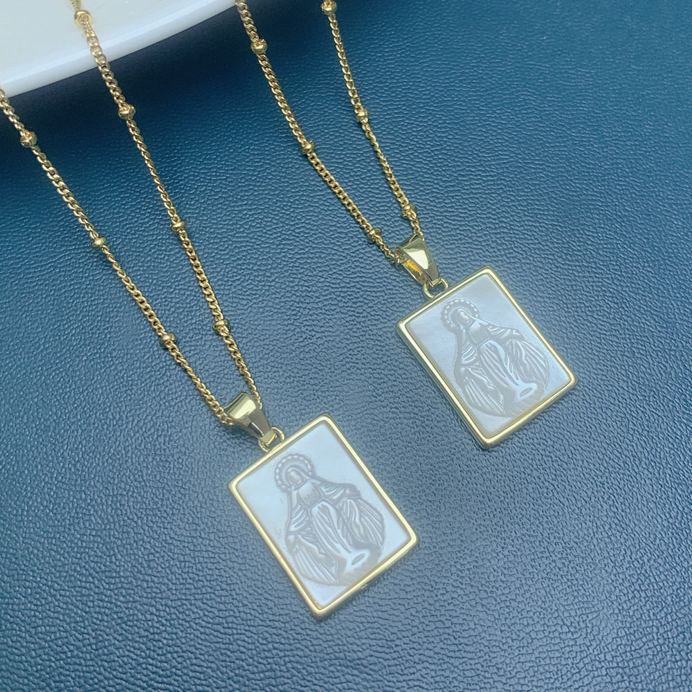 Virgin mary hot sale square pendant