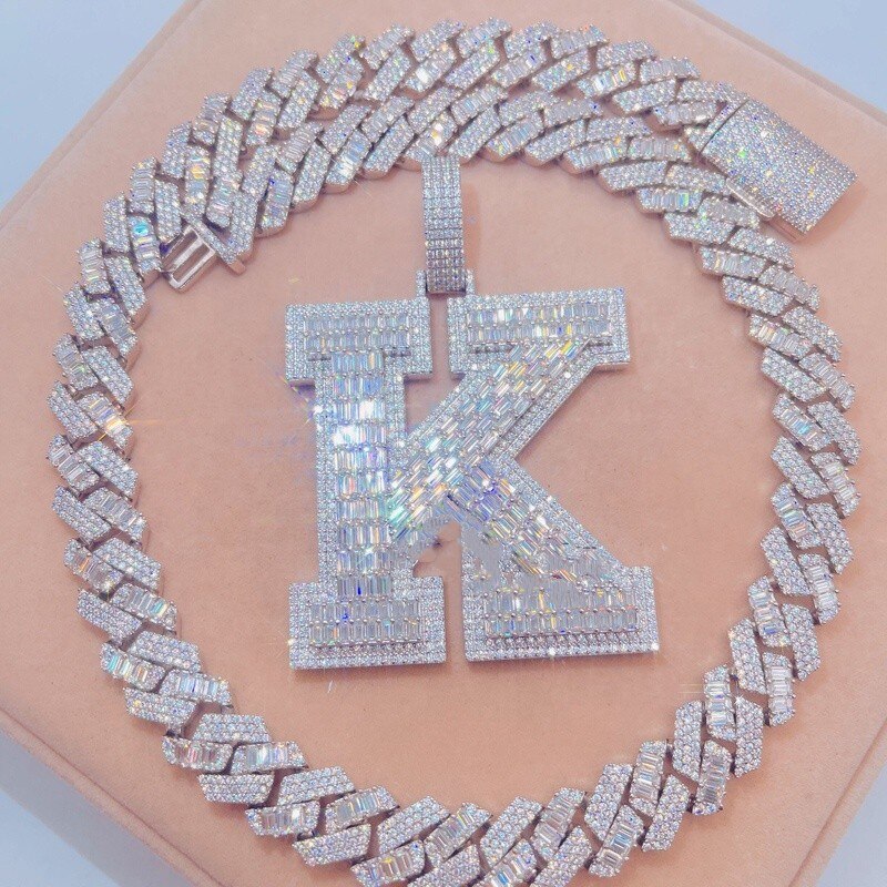 Moissanite Diamond Initial Chain