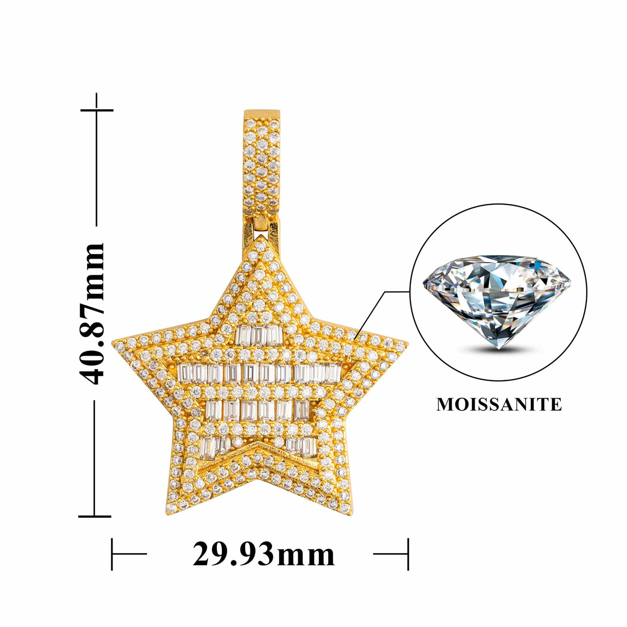 Star Moissanite Pendant Chain