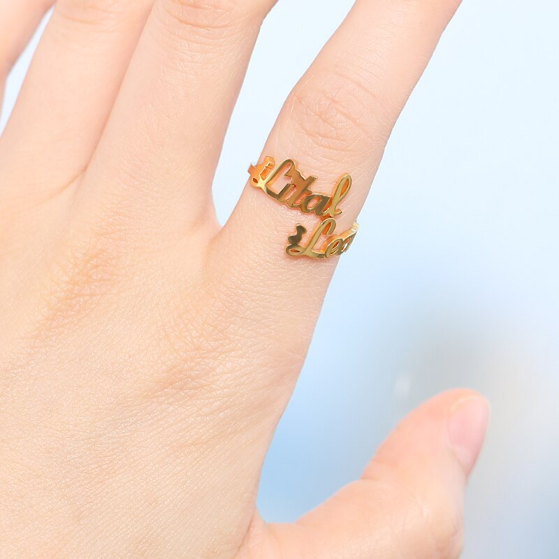 Double Name Custom Ring