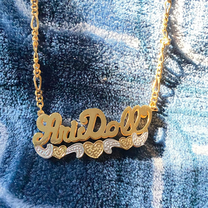 Two-Toned Double Plated Custom Heart Chain