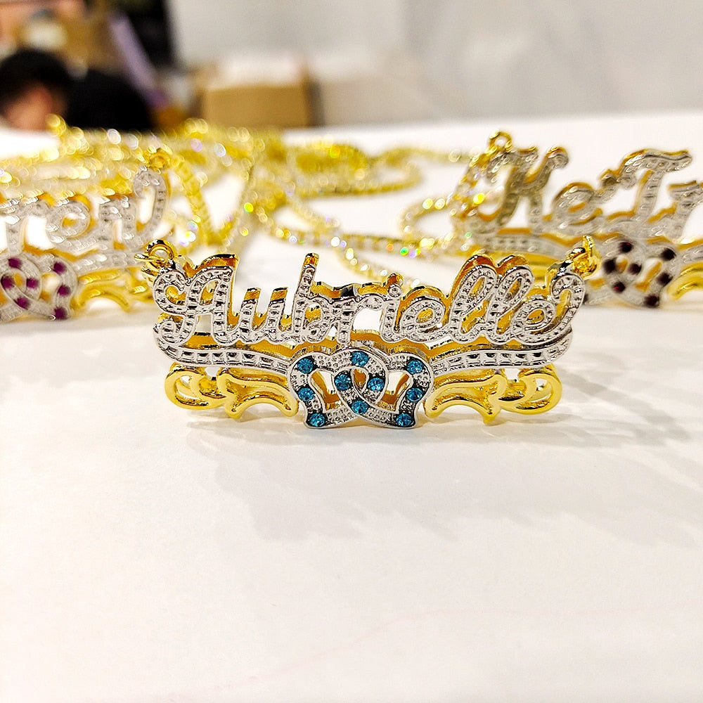 Two Toned Double Plated Custom Gem Chain