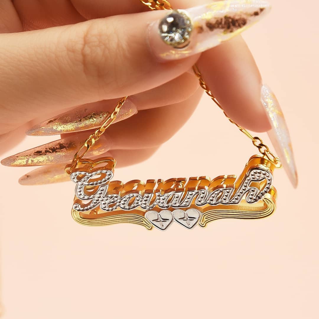 Two-Toned Double Plated Custom Heart Chain (2)