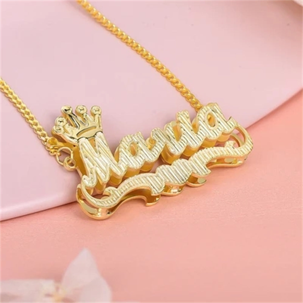 Double Plated Custom Crown Necklace