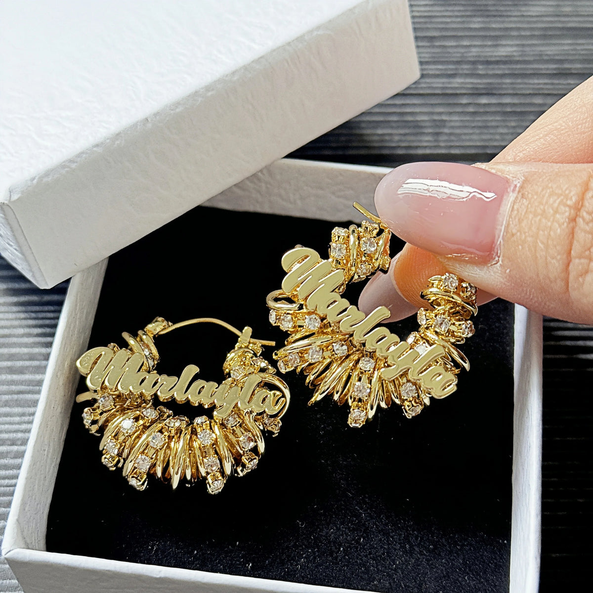 Custom Sparkle Hoop Earrings