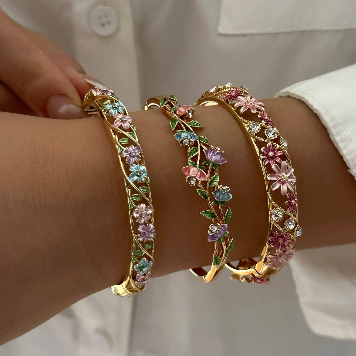 Enchanted Garden Floral Bangle