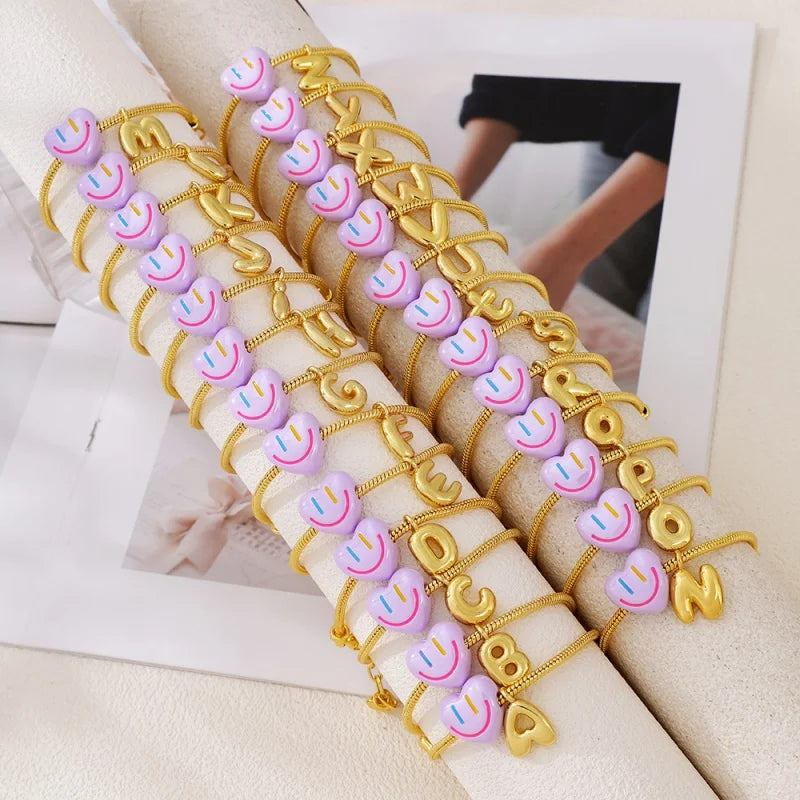 Smiley Initial Bracelet