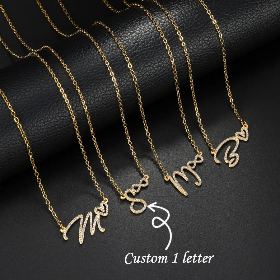 Crystal Initial Necklace