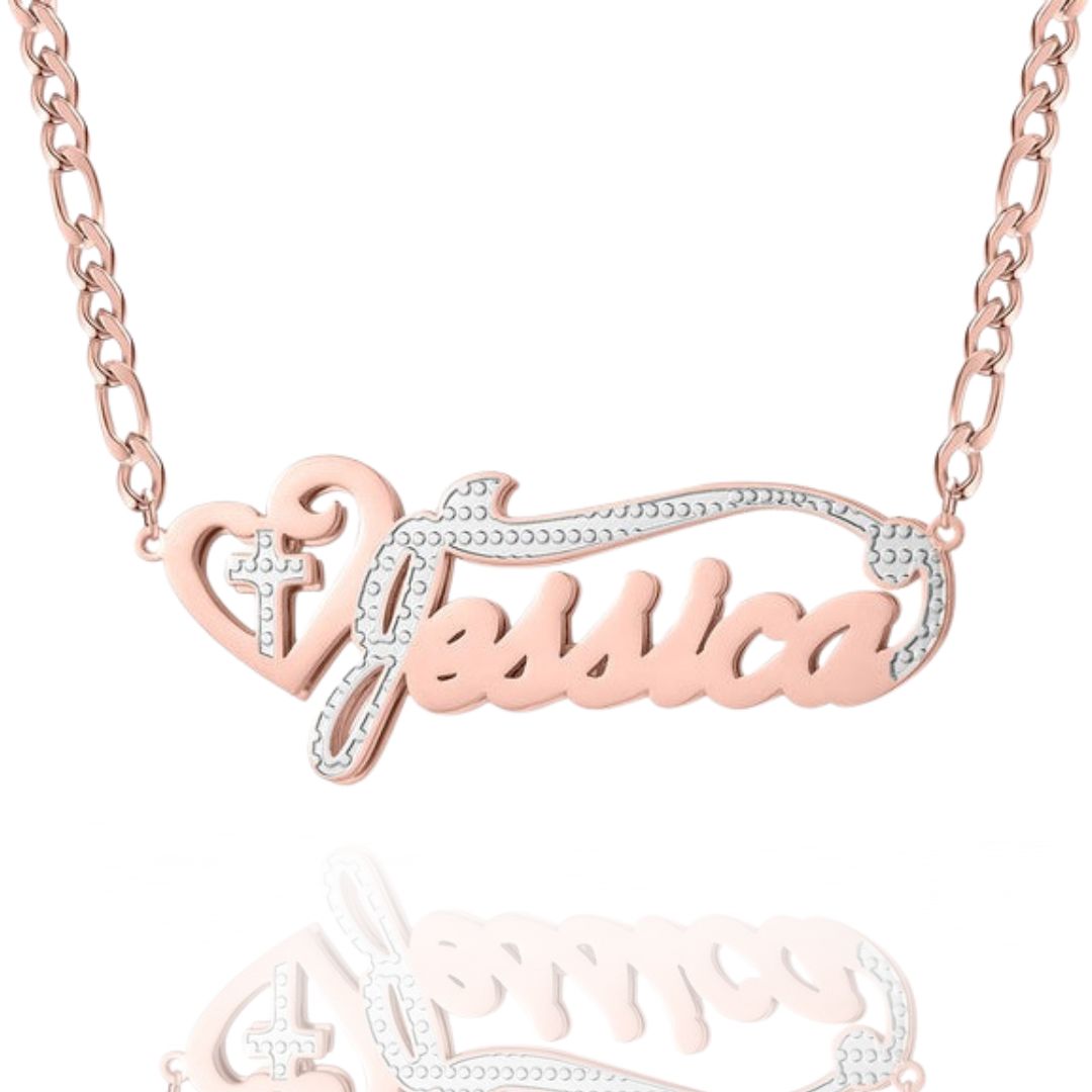 Two Toned Double Plated Custom Heart Necklace