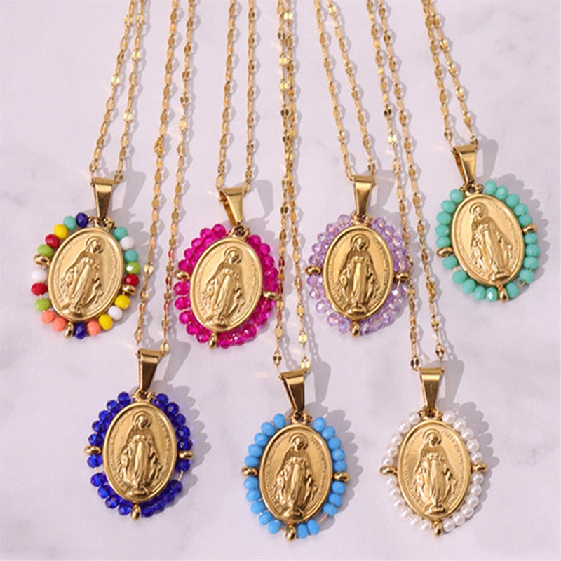 Virgin Mary Bead Necklaces