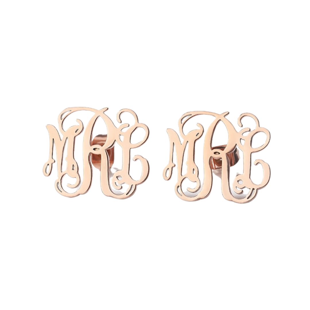 Monogram Initial Studs