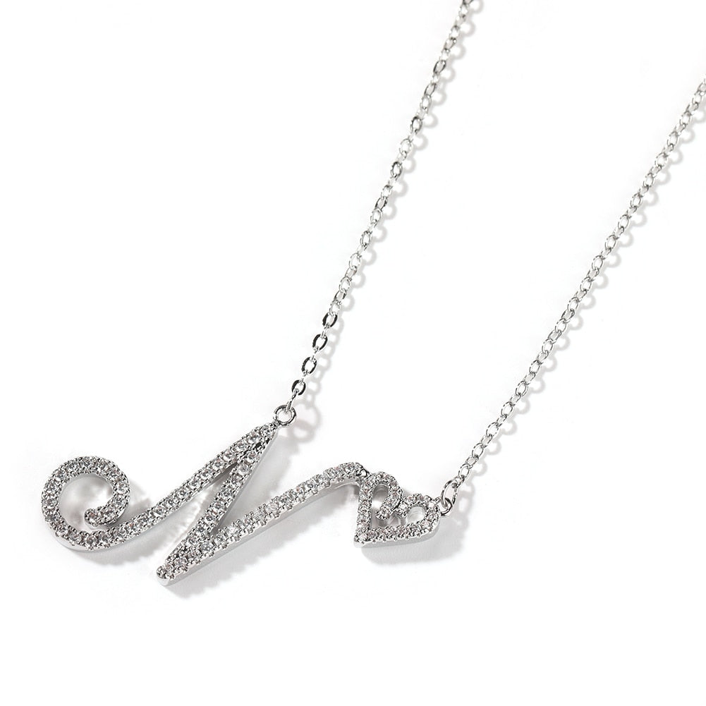 Tiny Initial Choker Snake Necklace in Sterling Silver - kellinsilver.com