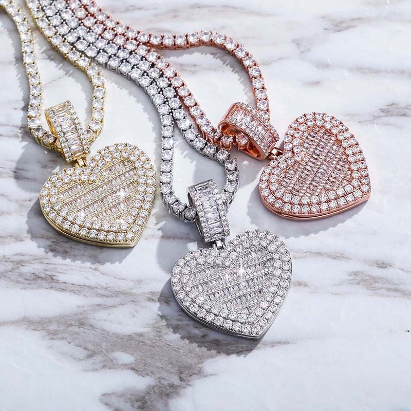 Crystal Heart Locket Chain