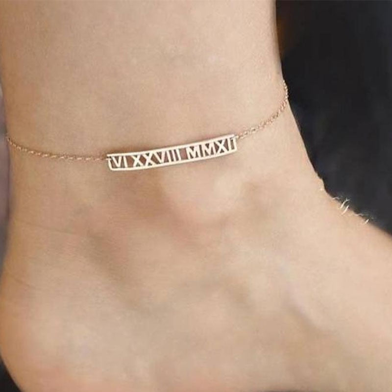 Roman Numeral Anklet