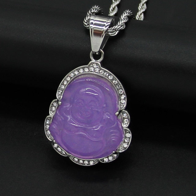 Purple on sale buddha necklace