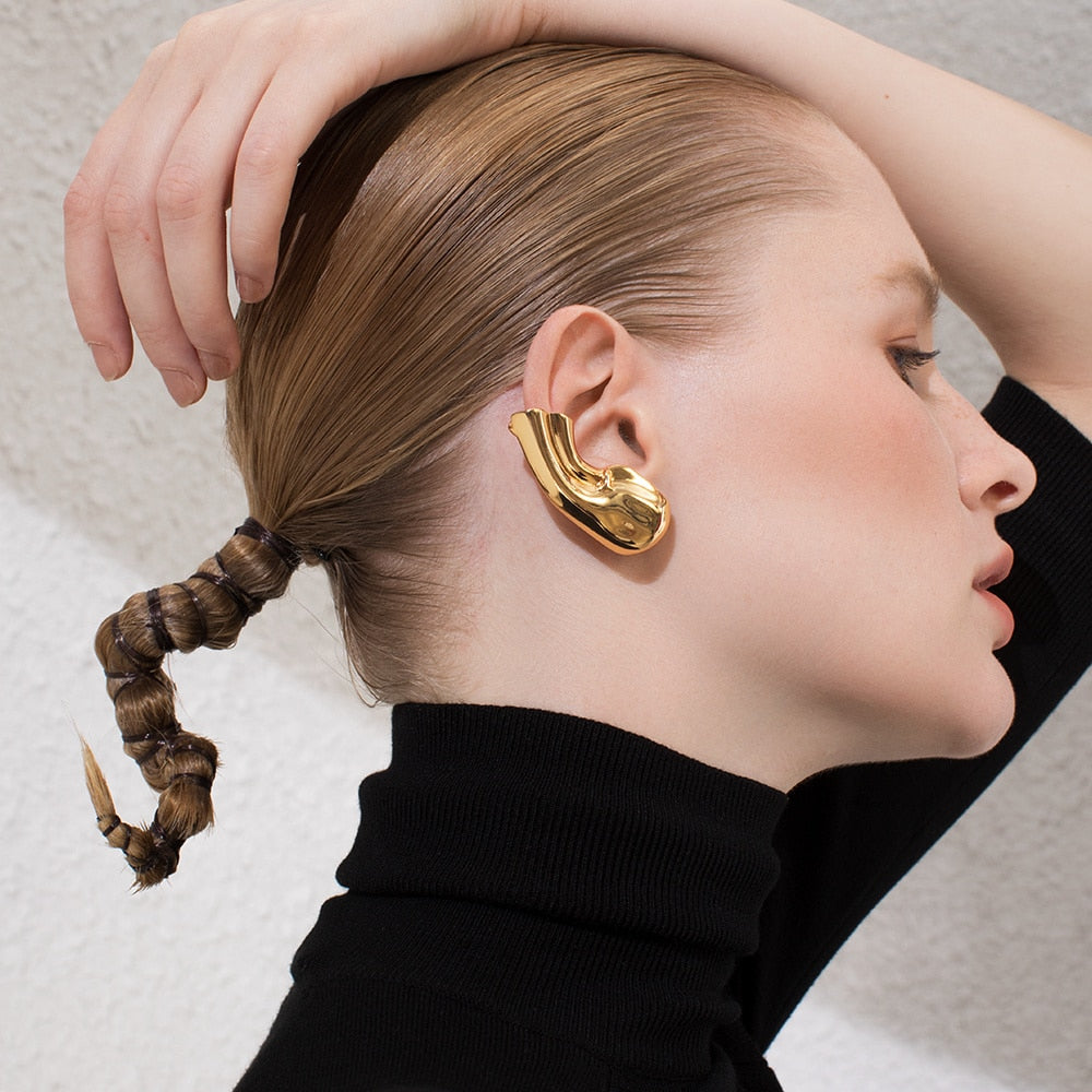 Gold Clip-On Ear Cuffs