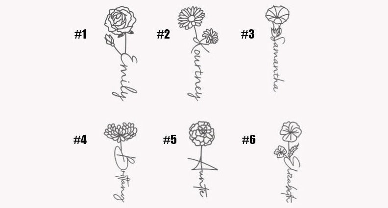 November Birth Flower Tattoo - Custom Birth Flower Tattoo Design Service