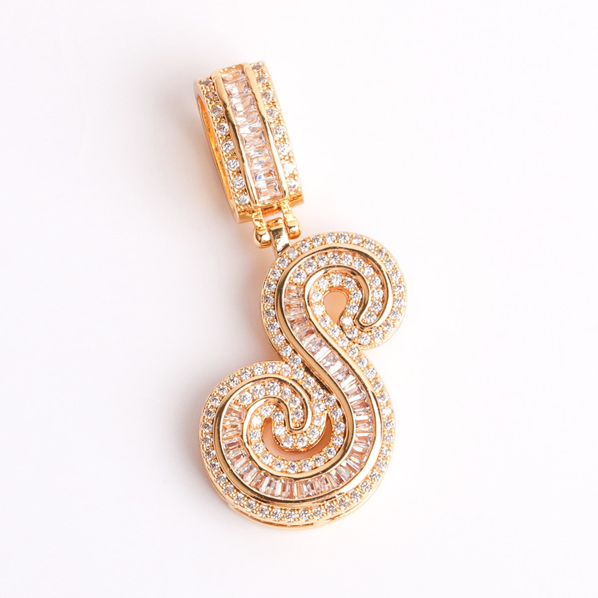 Crystal Baguette Initial Necklace