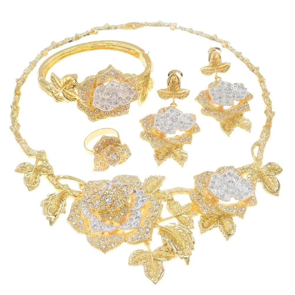 Crystal Flower Jewelry Set