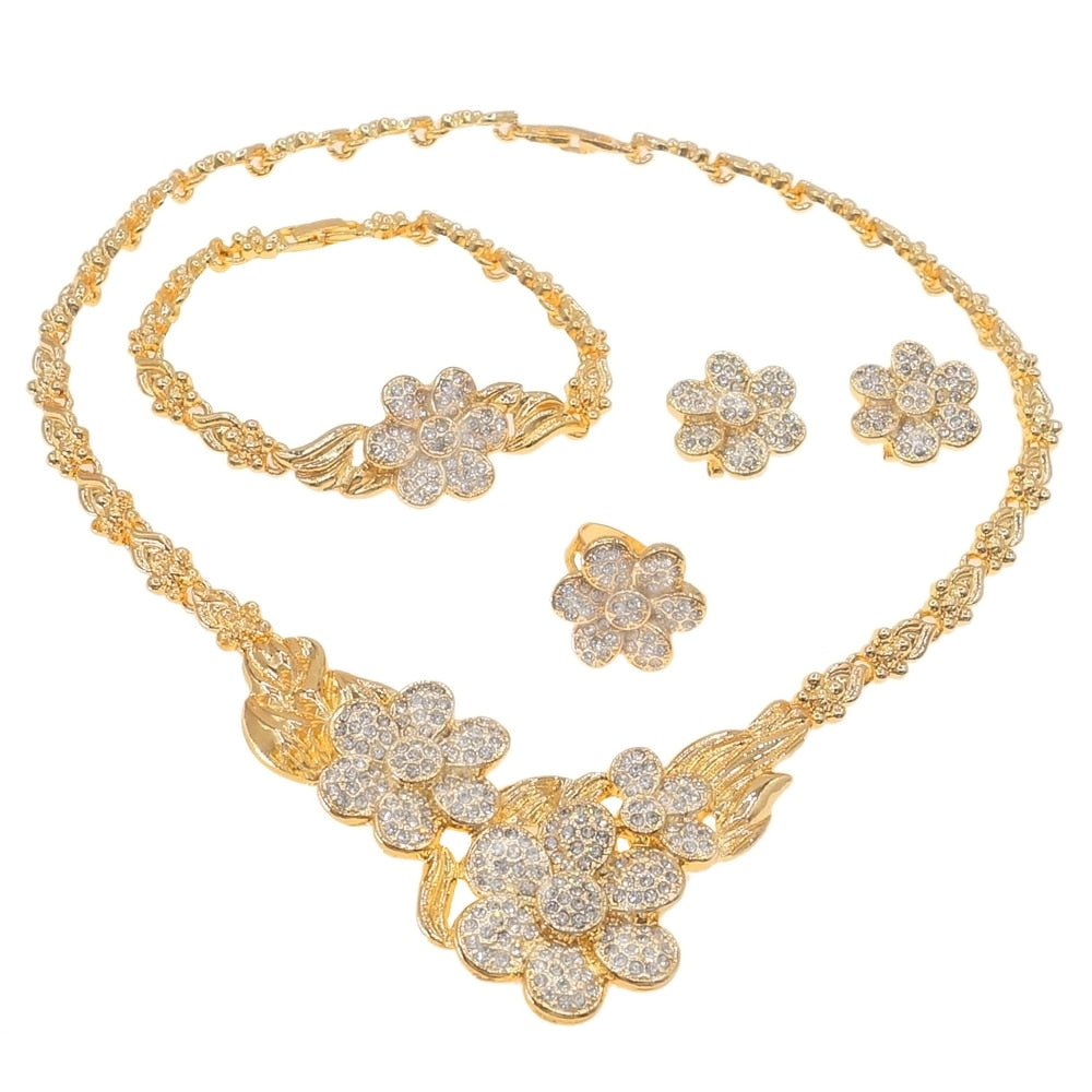 Crystal Flower Jewelry Set (2)