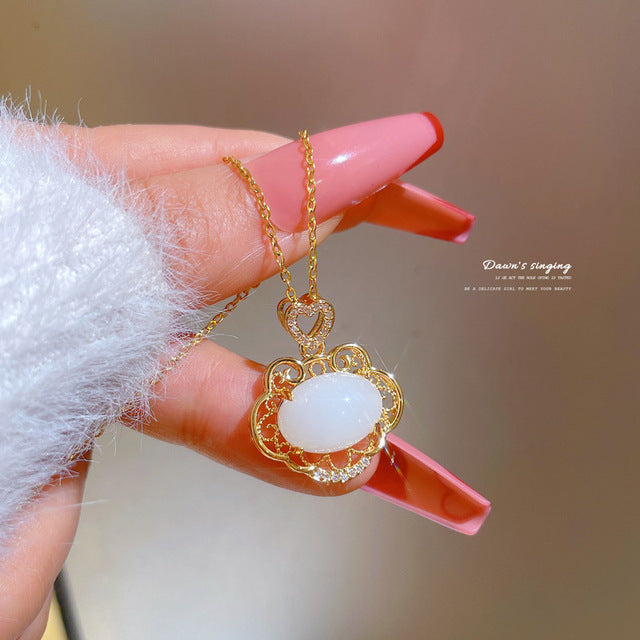 Titanium Necklace Aurora Borealis Crystal Baroque Bead |Nonita Jewelry